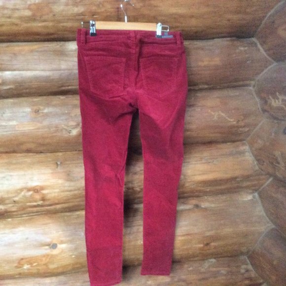 LC Lauren Conrad Festive Candy Red Corduroy Stretch Skinny Pants Size 10 - Picture 5 of 6